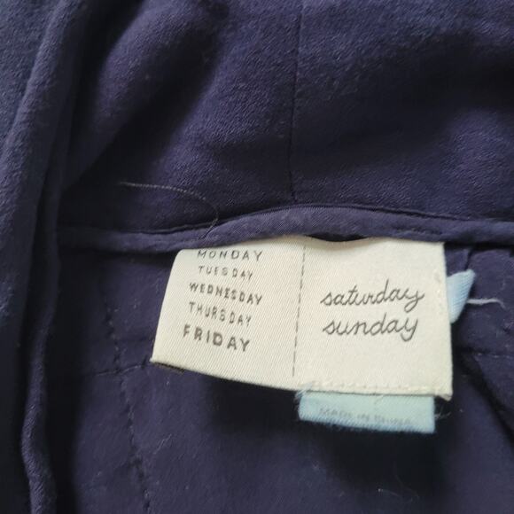Saturday Sunday	Size	XS/S Anthropologie Quilted Kimono Jacket Navy Blue - Picture 8 of 12